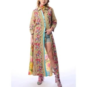 Aratta Multicolor Embroidered Beauty Mark Maxi Duster